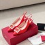 Roger Vivier Virgule Strass Buckle Slingback Pumps in Red Satin