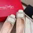 Roger Vivier Trompette Crystal Buckle Pumps in Off White Leather