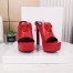 Versace La Medusa Platform Mules In Red Calfskin