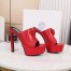 Versace La Medusa Platform Mules In Red Calfskin