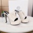 Versace La Medusa Platform Mules In White Calfskin