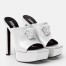 Versace La Medusa Platform Mules In White Calfskin