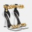 Versace Medusa Chain Sandals 110mm In White Leather