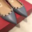 Valentino Garavani Rockstud Ballet Flats In Blue Calfskin