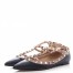 Valentino Garavani Cage Rockstud Ballet Flats In Black Calfskin