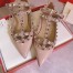 Valentino Garavani Caged Rockstud Ballet Flats In Powder Patent Leather