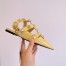 Valentino Garavani Roman Stud Ballet Flats In Yellow Calfskin