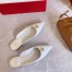 Valentino Roman Stud Flat Mules In White Calfskin