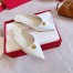 Valentino Roman Stud Flat Mules In White Calfskin