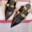 Valentino Roman Stud Flat Mules In Black Leather